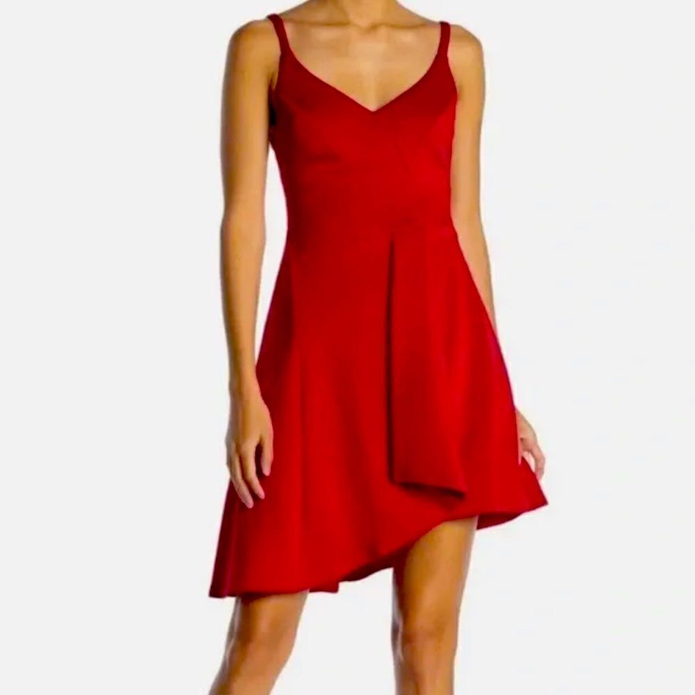 Love Nickie Lee | Vibrant Red Asymmetrical Dress | Size Small | NWT